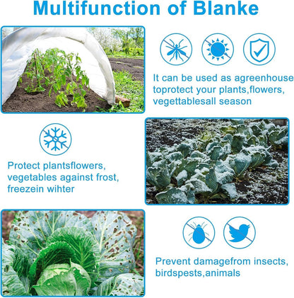 2 Pack 10 x 30ft Plant Covers Freeze Protection 1.2oz Frost Cloth