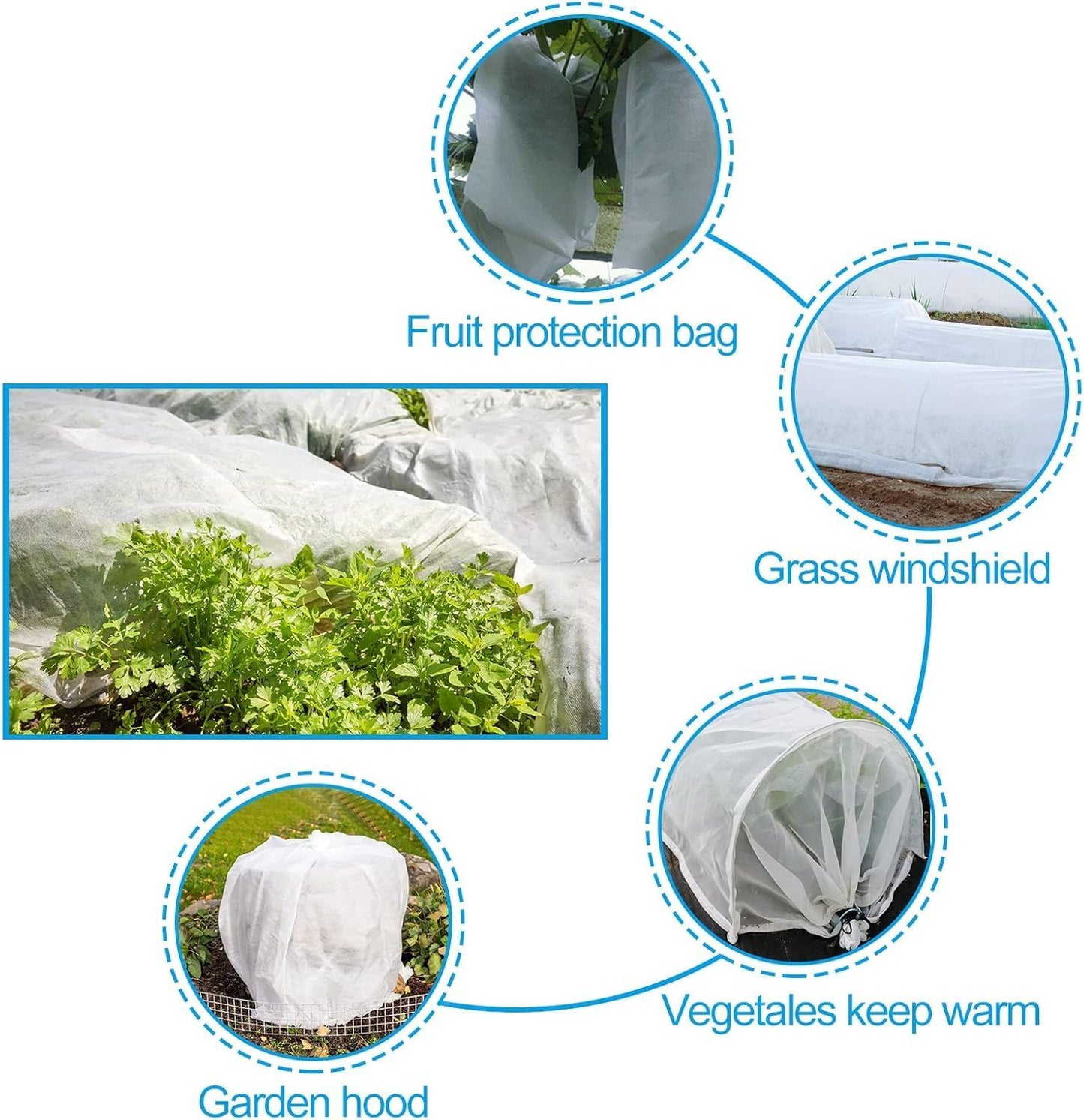 2 Pack 10 x 30ft Plant Covers Freeze Protection 1.2oz Frost Cloth