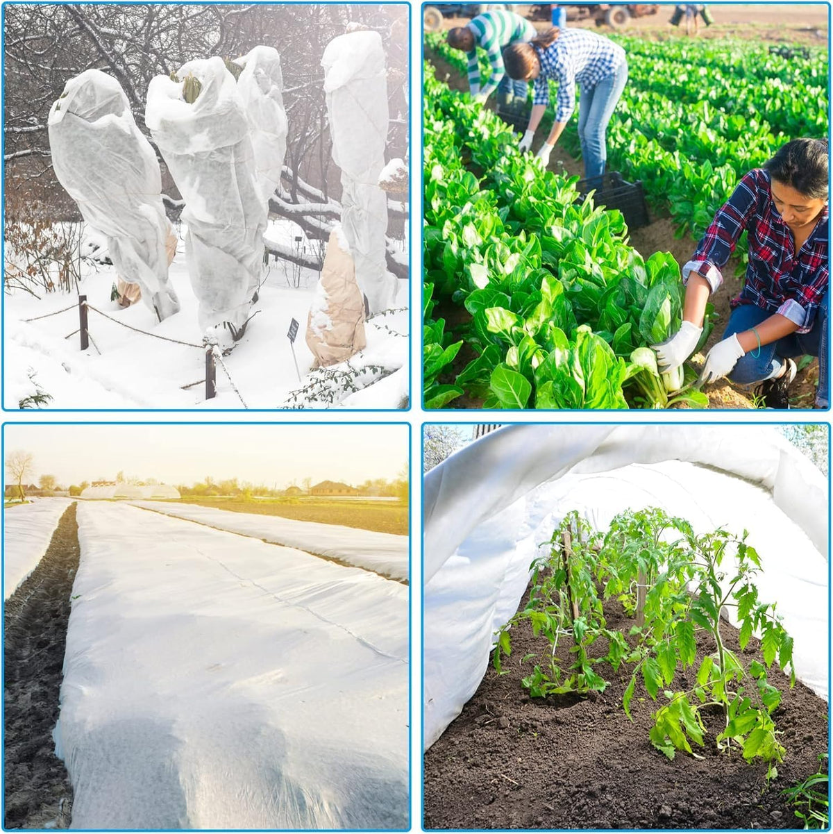 2 Pack 10 x 30ft Plant Covers Freeze Protection 1.2oz Frost Cloth