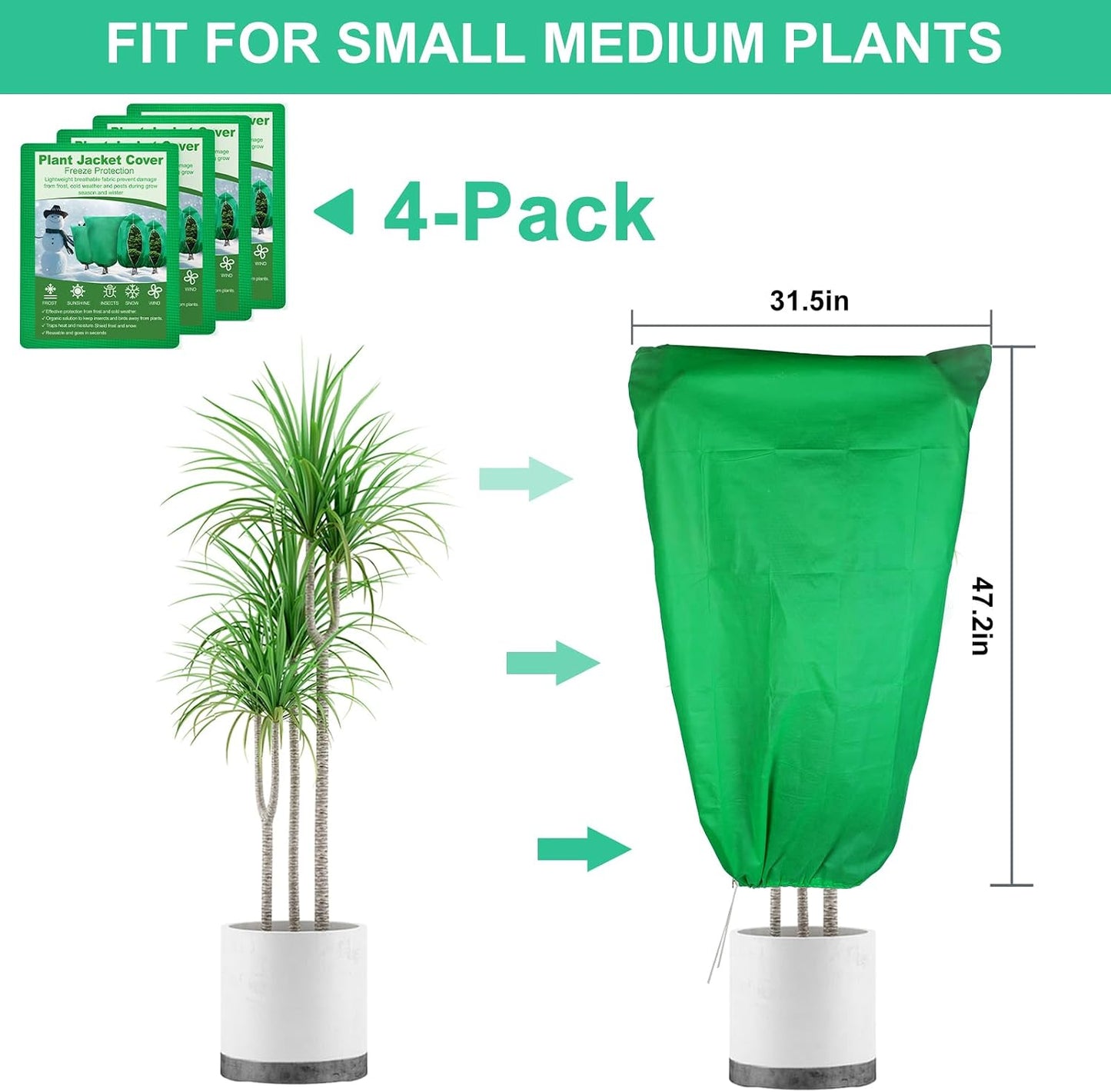 2 Pack 10 x 30ft Plant Covers Freeze Protection 1.2oz Frost Cloth