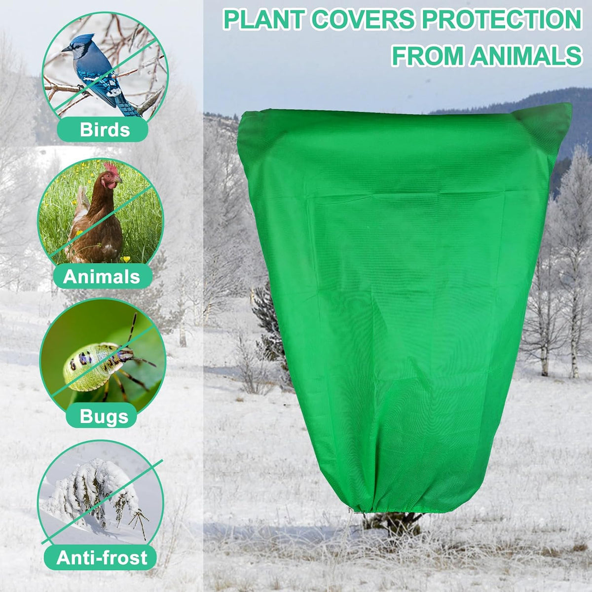 2 Pack 10 x 30ft Plant Covers Freeze Protection 1.2oz Frost Cloth