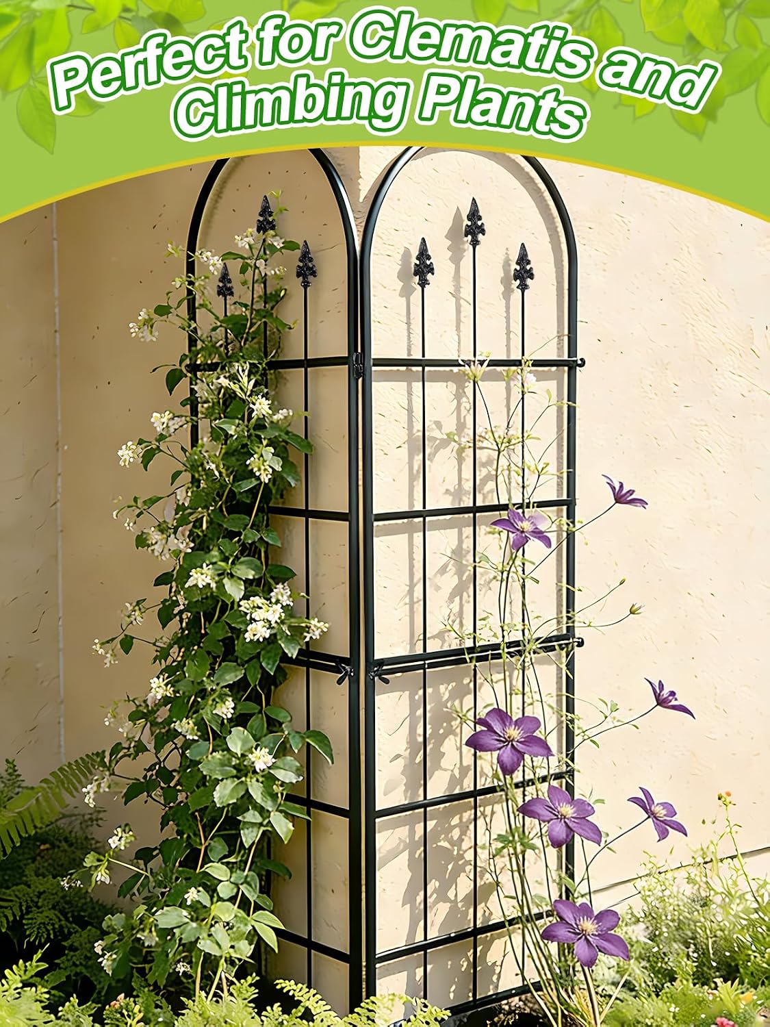 2 Pack Garden Trellis for Climbing Plants Outdoor, 16'' W x 59" H