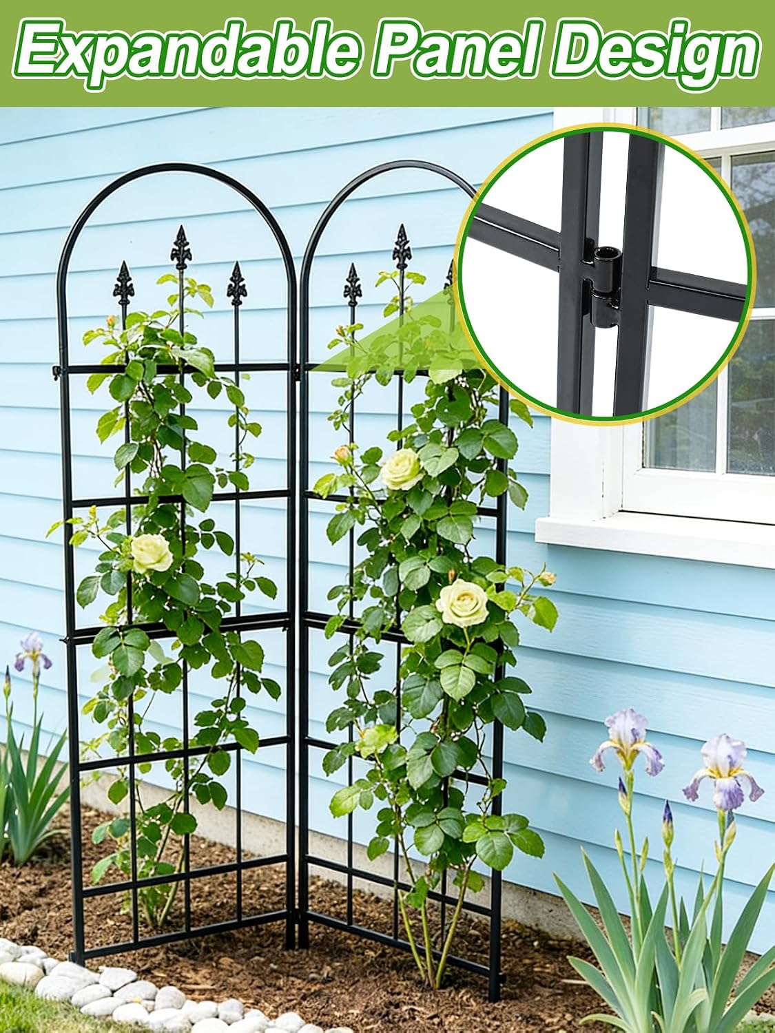 2 Pack Garden Trellis for Climbing Plants Outdoor, 16'' W x 59" H