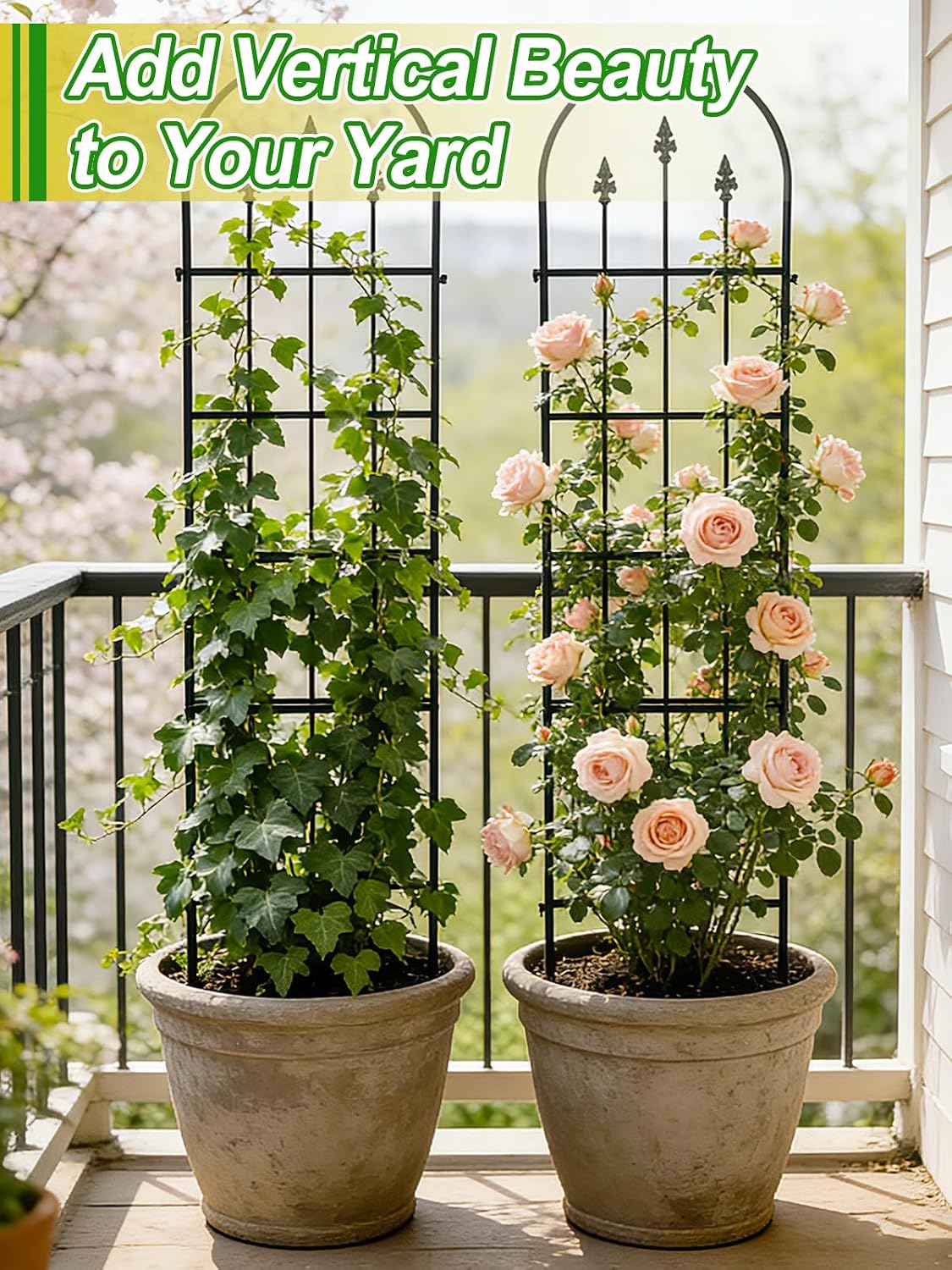 2 Pack Garden Trellis for Climbing Plants Outdoor, 16'' W x 59" H