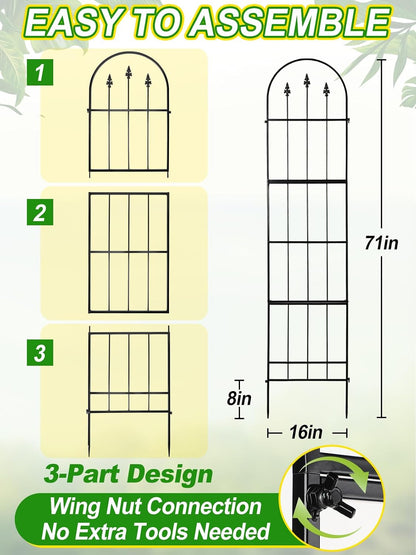 2 Pack Garden Trellis for Climbing Plants Outdoor, 16'' W x 59" H