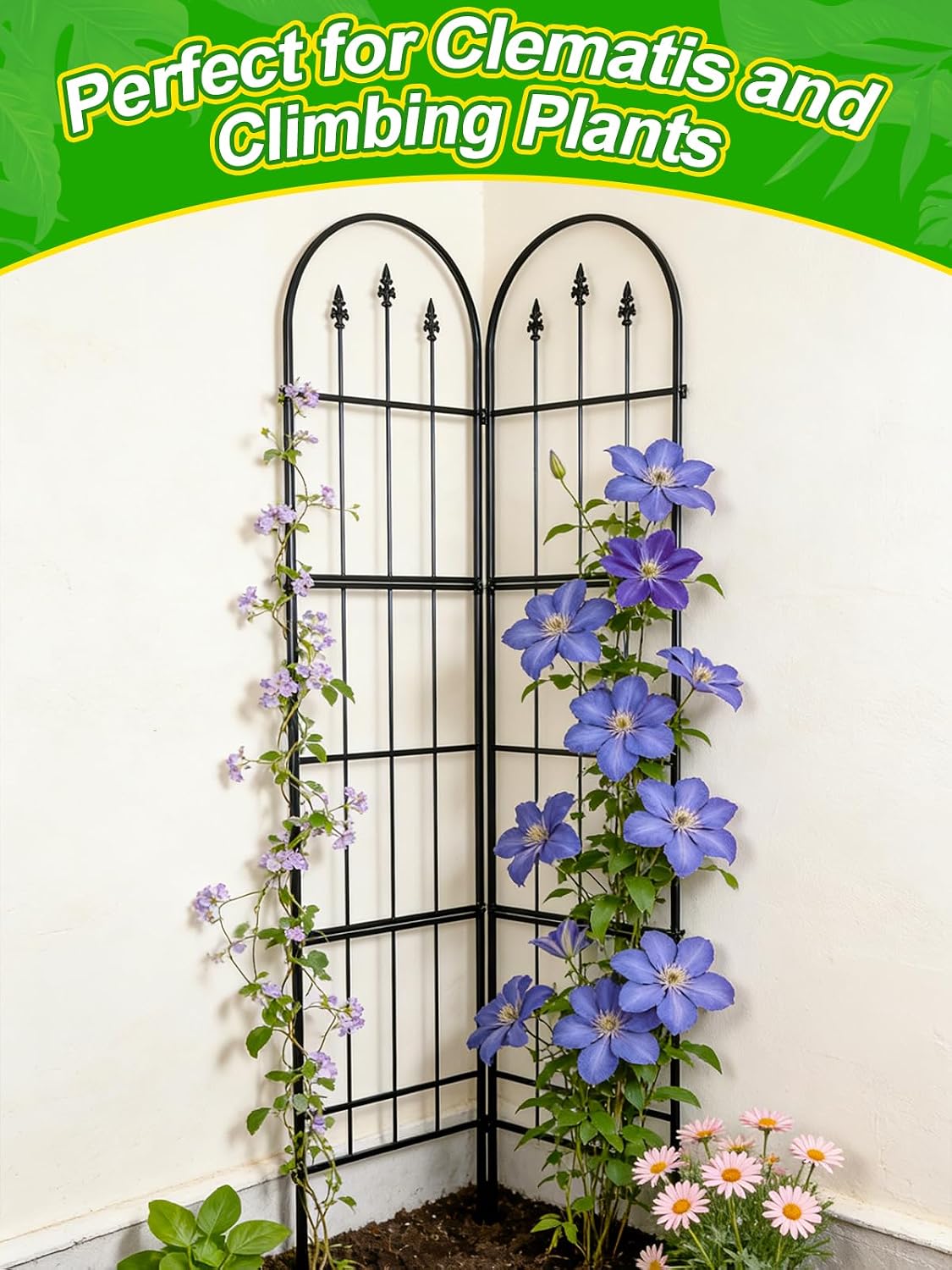 2 Pack Garden Trellis for Climbing Plants Outdoor, 16'' W x 59" H