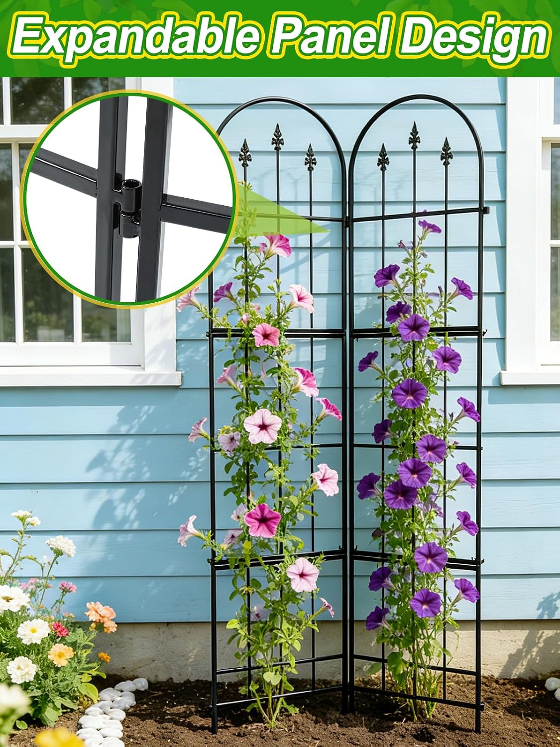 2 Pack Garden Trellis for Climbing Plants Outdoor, 16'' W x 59" H