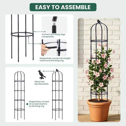 2 Pack 6 ft Garden Obelisk Trellis for Climbing Plants Outdoor