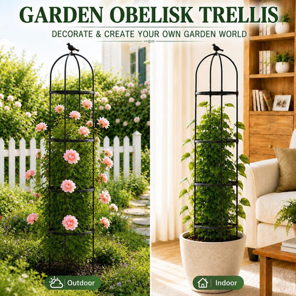2 Pack 6 ft Garden Obelisk Trellis for Climbing Plants Outdoor