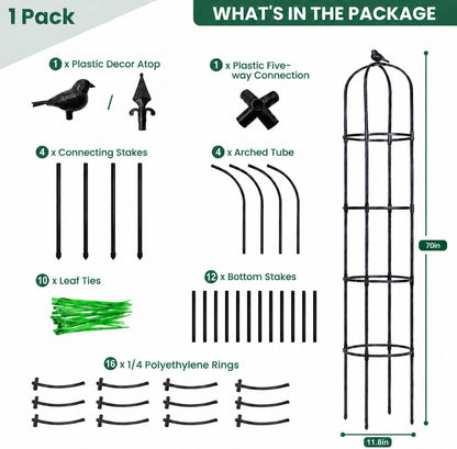 2 Pack 6 ft Garden Obelisk Trellis for Climbing Plants Outdoor