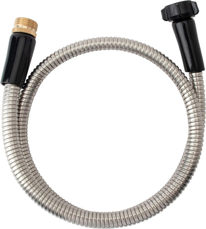 304 Stainless Steel 4ft Garden Hose with Female to Male Brass Connector, 18mm Outer Diameter Flexible & Lightweight Heavy Duty Short Water Hose for Outdoor (4 Feet)