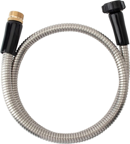 304 Stainless Steel 4ft Garden Hose with Female to Male Brass Connector, 18mm Outer Diameter Flexible & Lightweight Heavy Duty Short Water Hose for Outdoor (4 Feet)