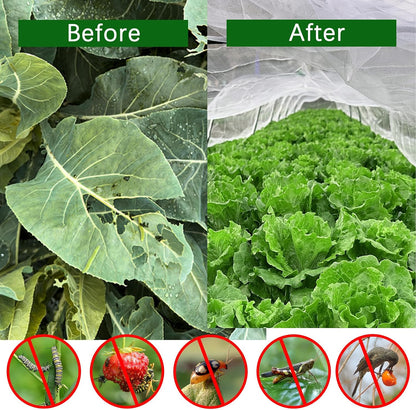 2PCS Insect Netting -10x43FT Fine Mesh Garden Protection Netting for Vegetables Plants Flowers Crops,Row Covers for Raised Bed from Birds Deer Squirrels Barrier Pest