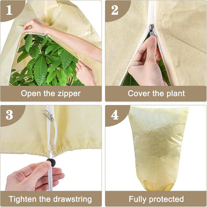 Plant Covers Freeze Protection, Winter Frost Cloths 2.8oz/yd² with Zipper and Drawstring, Garden Cover Protective Blankets for Outdoor Plants Fruit Palm Olive Trees (23in*31in 2pcs)