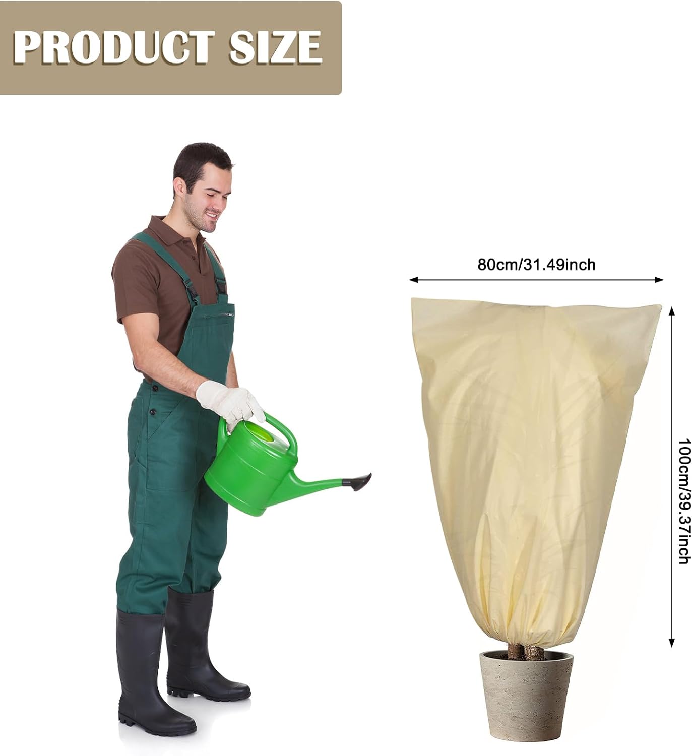 Plant Covers Freeze Protection, Winter Frost Cloths 2.8oz/yd² with Zipper and Drawstring, Garden Cover Protective Blankets for Outdoor Plants Fruit Palm Olive Trees (23in*31in 2pcs)