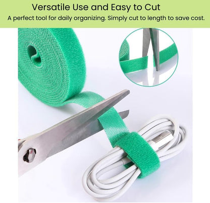 Reusable Plant Ties for Climbing Plants Hook and Loop Green Nylon Plant Straps Tape Double Sided Garden Tie Strap Reusable Adjustable Gentle Support for Vines, Trellis, Tomato (1/2 Inch x 16.4 ft)