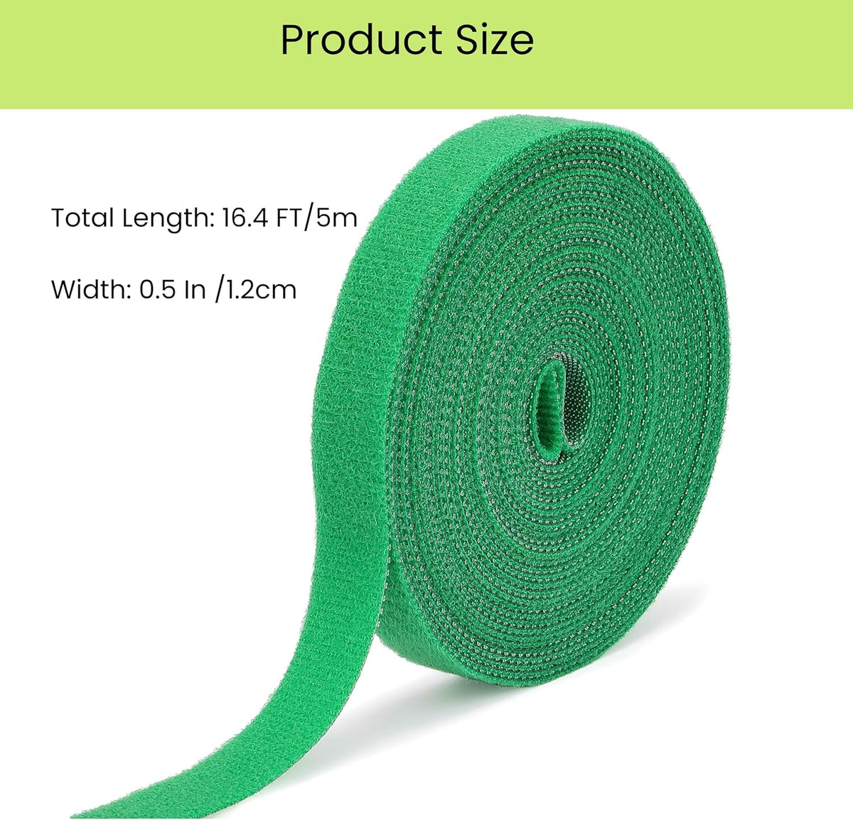 Reusable Plant Ties for Climbing Plants Hook and Loop Green Nylon Plant Straps Tape Double Sided Garden Tie Strap Reusable Adjustable Gentle Support for Vines, Trellis, Tomato (1/2 Inch x 16.4 ft)