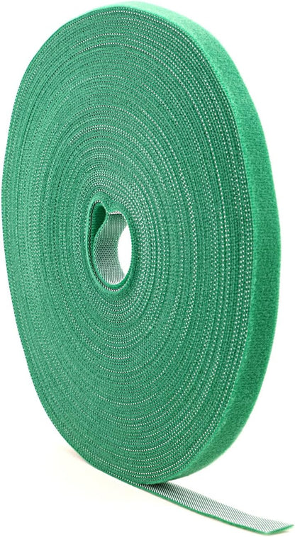 Reusable Plant Ties for Climbing Plants Hook and Loop Green Nylon Plant Straps Tape Double Sided Garden Tie Strap Reusable Adjustable Gentle Support for Vines, Trellis, Tomato (1/2 Inch x 16.4 ft)