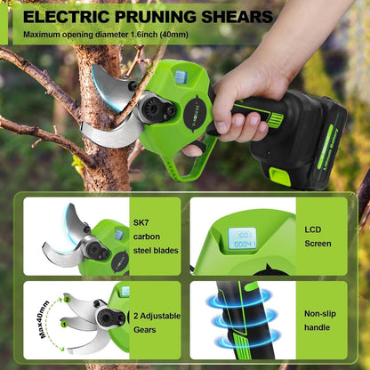 2-in-1 Electric Pole Pruning Shears Cordless,Branch Cutter for Trees Flower