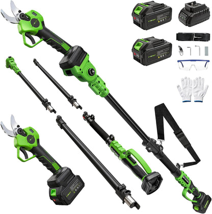 2-in-1 Electric Pole Pruning Shears Cordless,Branch Cutter for Trees Flower