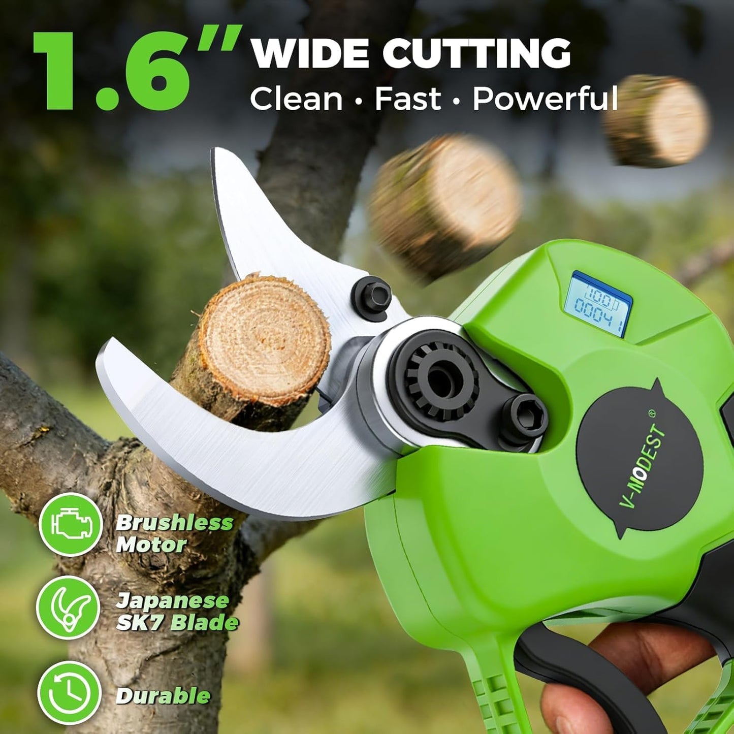 2-in-1 Electric Pole Pruning Shears Cordless,Branch Cutter for Trees Flower
