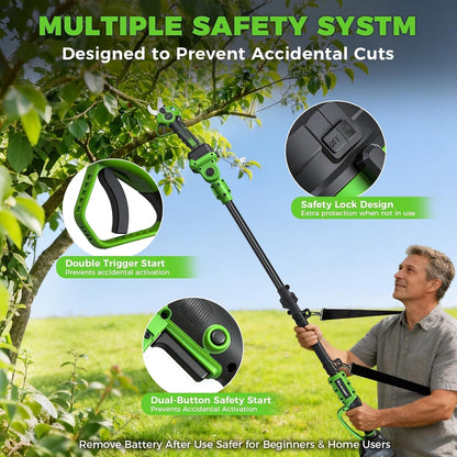 2-in-1 Electric Pole Pruning Shears Cordless,Branch Cutter for Trees Flower