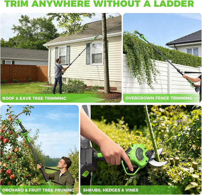 2-in-1 Electric Pole Pruning Shears Cordless,Branch Cutter for Trees Flower
