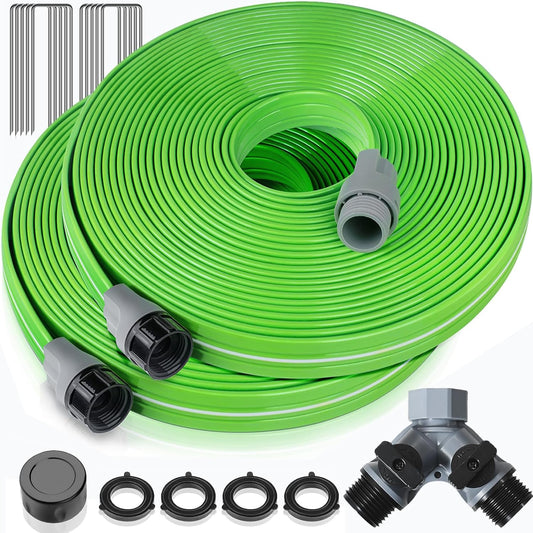 Heavy Duty Sprinkler Soaker Hose 30 FT, Flat Garden Hose with Holes