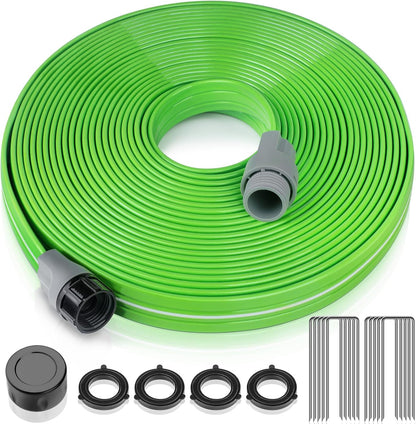 Heavy Duty Sprinkler Soaker Hose 30 FT, Flat Garden Hose with Holes