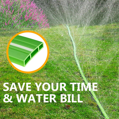 Heavy Duty Sprinkler Soaker Hose 30 FT, Flat Garden Hose with Holes
