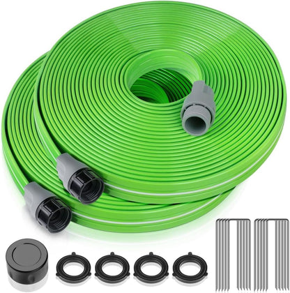 Heavy Duty Sprinkler Soaker Hose 30 FT, Flat Garden Hose with Holes