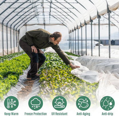 8 X 26 Ft Clear Greenhouse Plastic, Plant Covers Freeze Protection