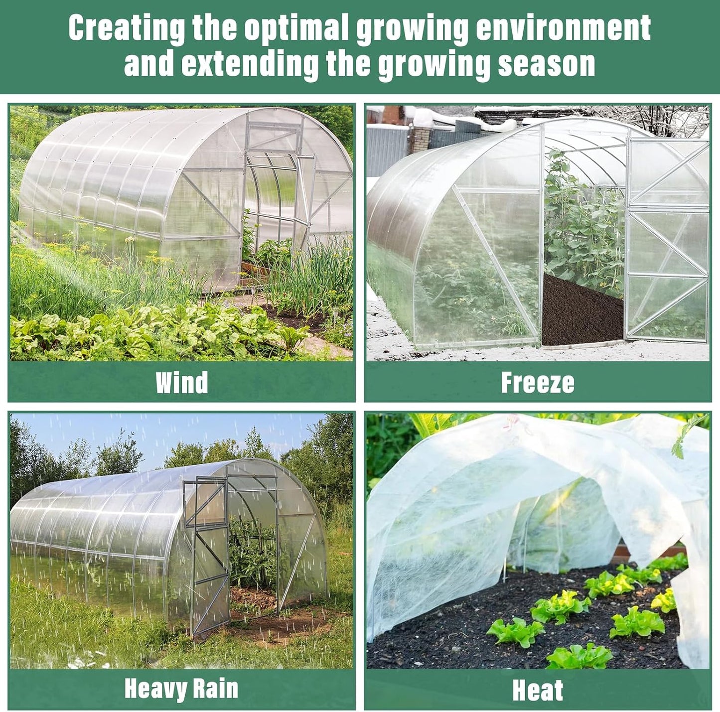 8 X 26 Ft Clear Greenhouse Plastic, Plant Covers Freeze Protection