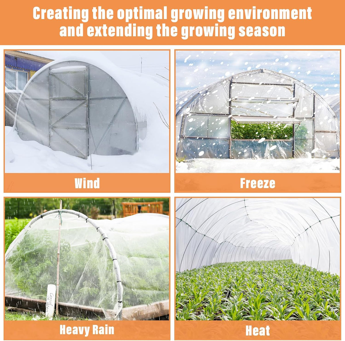 8 X 26 Ft Clear Greenhouse Plastic, Plant Covers Freeze Protection