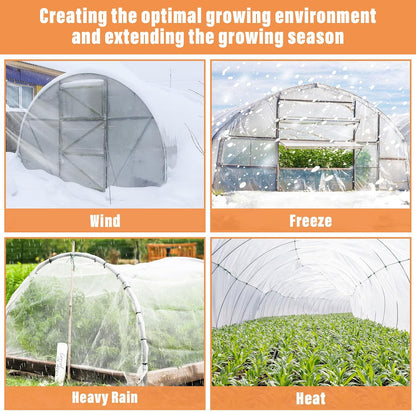 8 X 26 Ft Clear Greenhouse Plastic, Plant Covers Freeze Protection