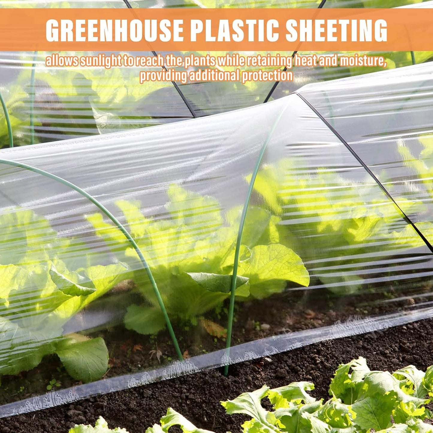 8 X 26 Ft Clear Greenhouse Plastic, Plant Covers Freeze Protection