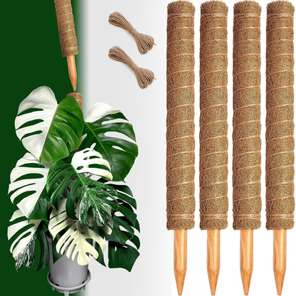 4 Pack 22 Inch Moss Poles, Stackable Moss Pole for Plants Monstera, 70 Inch Tall Moss Poles for Climbing Plants Indoor, Coir Totem Plant Support Stakes Stand for Potted Plants, Pothos