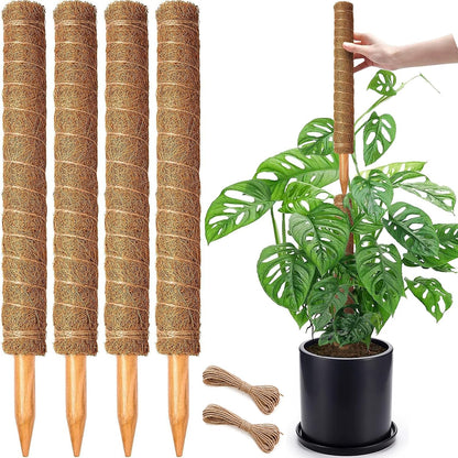 4 Pack 22 Inch Moss Poles, Stackable Moss Pole for Plants Monstera, 70 Inch Tall Moss Poles for Climbing Plants Indoor, Coir Totem Plant Support Stakes Stand for Potted Plants, Pothos