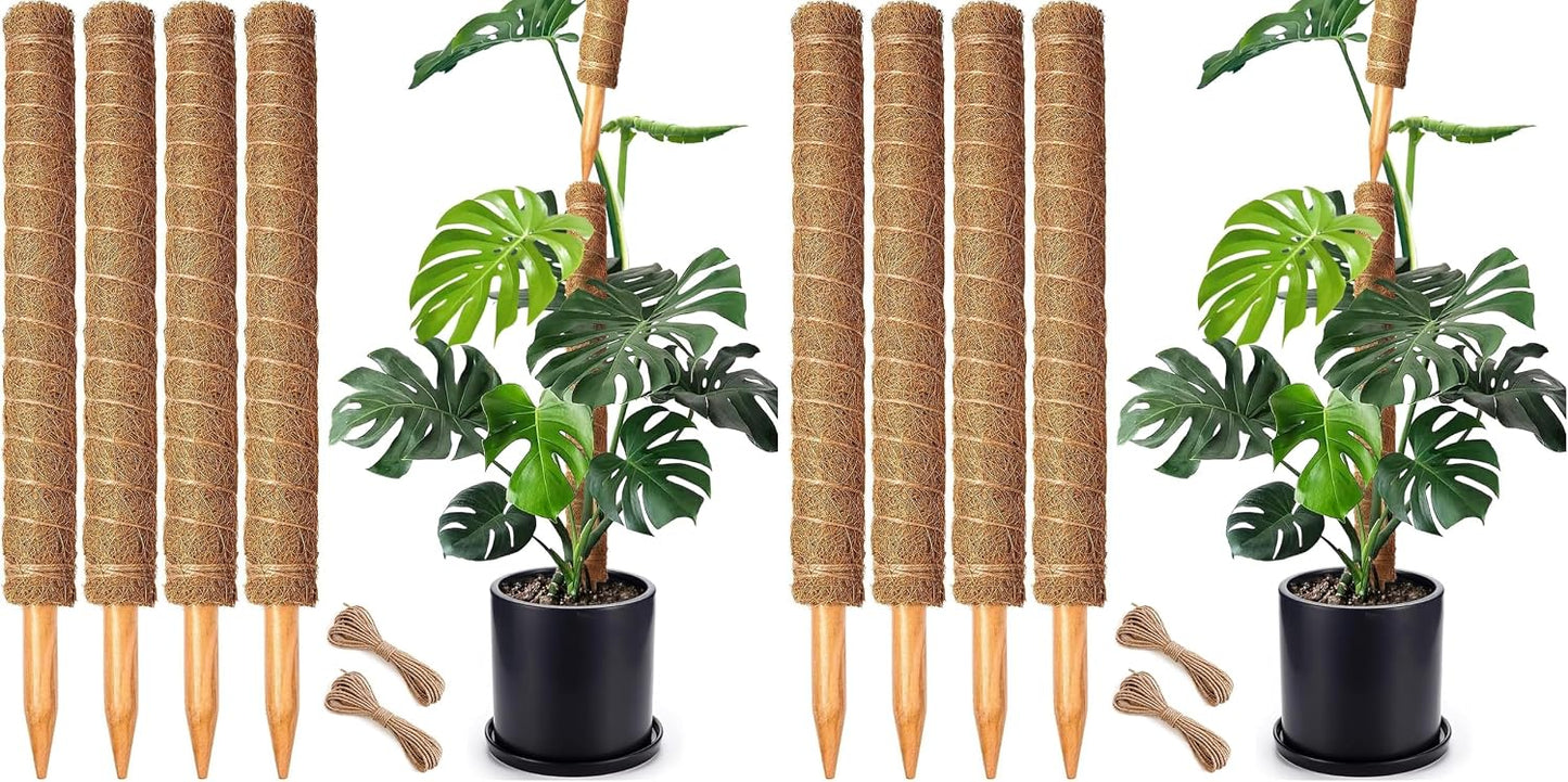4 Pack 22 Inch Moss Poles, Stackable Moss Pole for Plants Monstera, 70 Inch Tall Moss Poles for Climbing Plants Indoor, Coir Totem Plant Support Stakes Stand for Potted Plants, Pothos