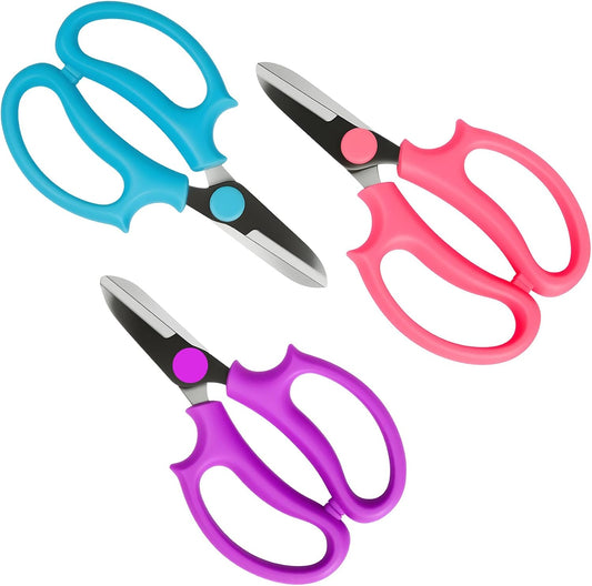 3 PCS Garden Flower Scissors, Stainless Steel Floral Shears