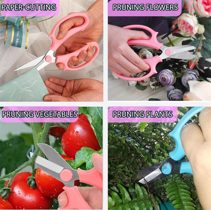 3 PCS Garden Flower Scissors, Stainless Steel Floral Shears