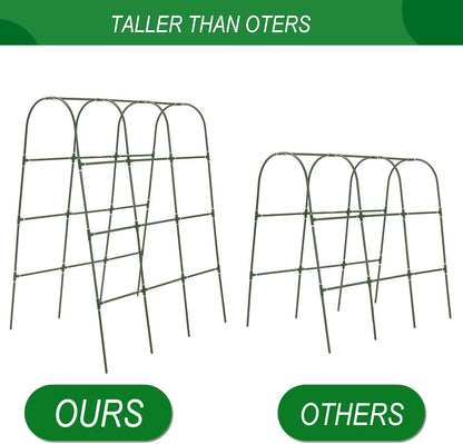 65"×50" Cucumber Trellis for Raised Bed,Tall Metal Arch Garden Trellis for Climbing Plants Outdoor,Vegetables,Plant Support Peas,Fruit,Flower,Grape,Tomato, Bean