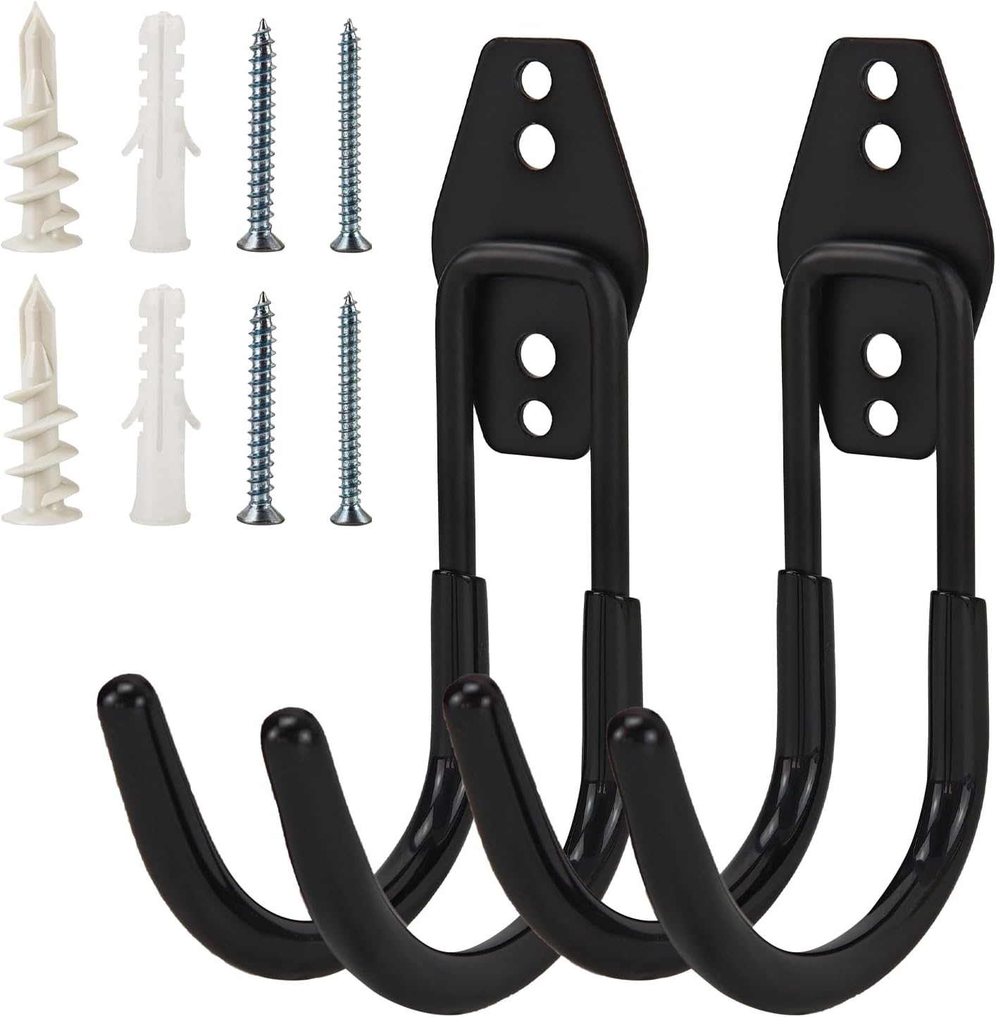 2 Pack Black Large Wall Mount Utility Hooks Garage Storage