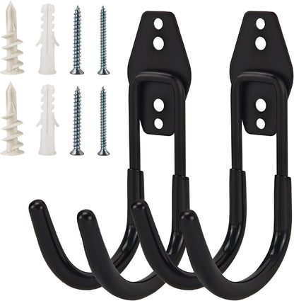 2 Pack Black Large Wall Mount Utility Hooks Garage Storage