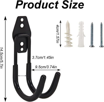 2 Pack Black Large Wall Mount Utility Hooks Garage Storage