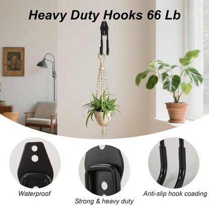 2 Pack Black Large Wall Mount Utility Hooks Garage Storage