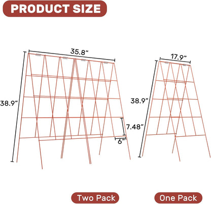 39" Cucumber Trellis，2 Pack Garden Trellis, Plant Support for Climbing，Green