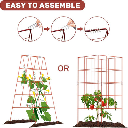 39" Cucumber Trellis，2 Pack Garden Trellis, Plant Support for Climbing，Green