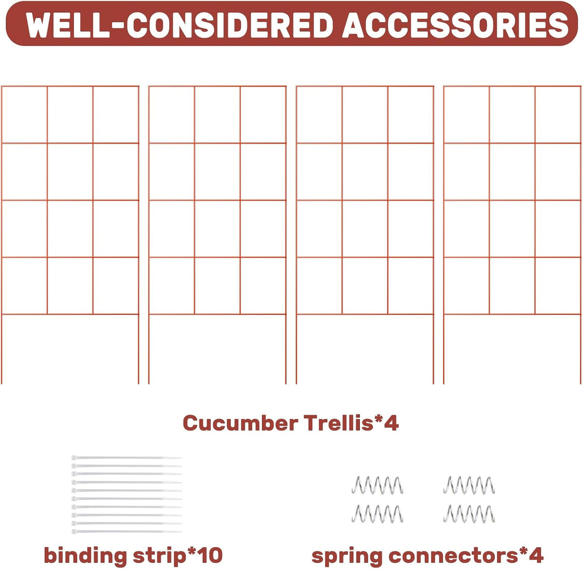 39" Cucumber Trellis，2 Pack Garden Trellis, Plant Support for Climbing，Green