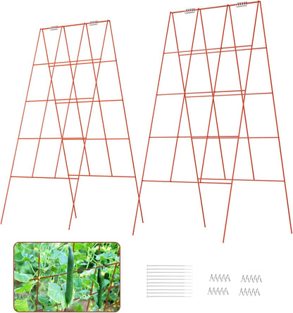 39" Cucumber Trellis，2 Pack Garden Trellis, Plant Support for Climbing，Green